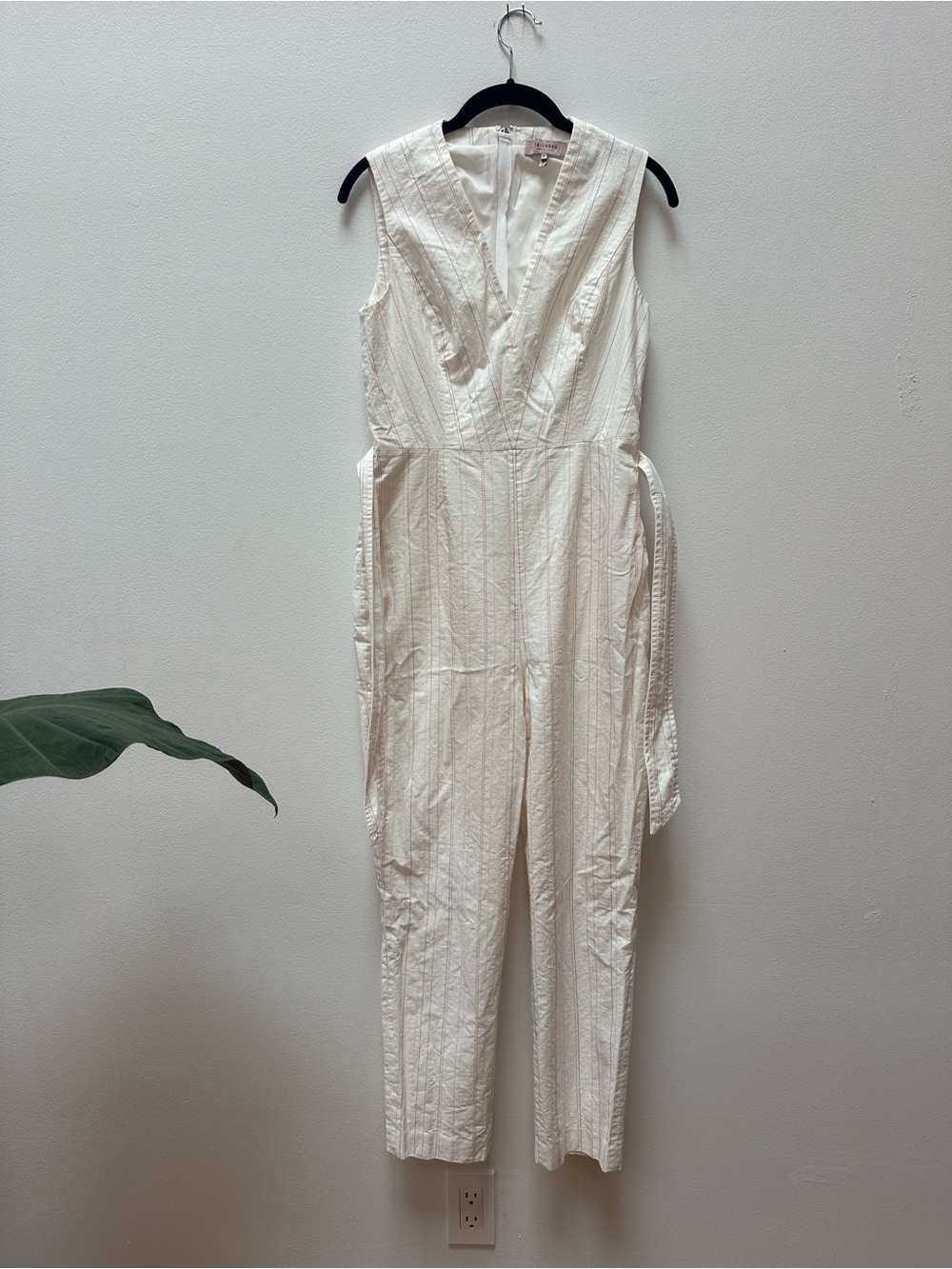 Rebecca Taylor Cream Sleeveless V-Neck Jumpsuit